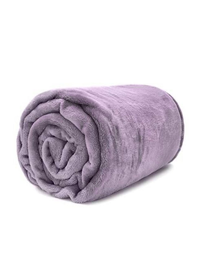 FINE LINEN Throw Blanket Polyester Lavender 220x160cm - Image 2