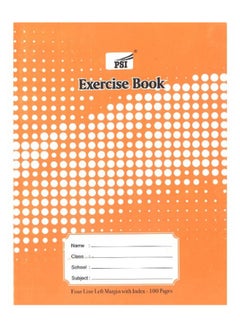 Psi 100-Pages Four Lined Exercise Book Orange  - Image 1
