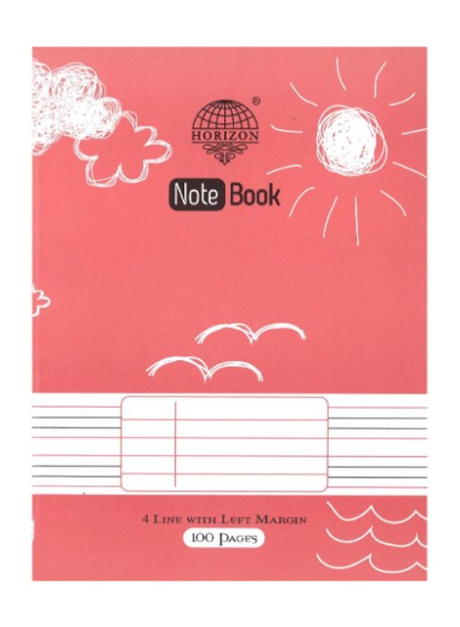 Horizon 100-Pages A5 Four Lined Exercise Book Pink - Image 1
