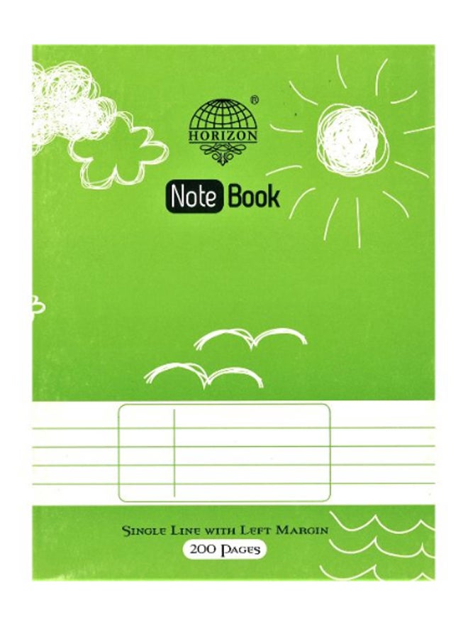 هورايزون دفتر تمارين بخطوط فردية مقاس A5، عدد 200 صفحة أخضر - Image 1