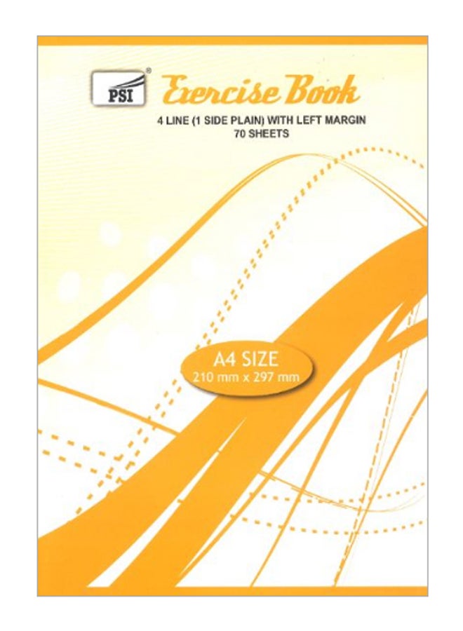 Psi 70-Sheets A4 Four Lined Exercise Book Multicolour - Image 1