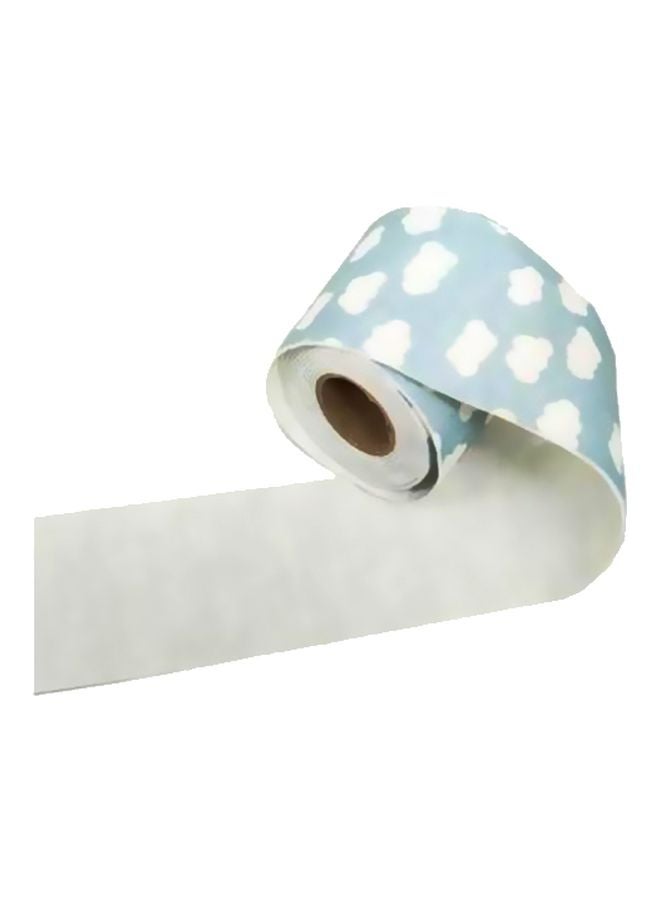 شريط ذاتي اللصق ومضاد للماء من القماش بنقشة سحابة أزرق سماوي/أبيض 8x270سم