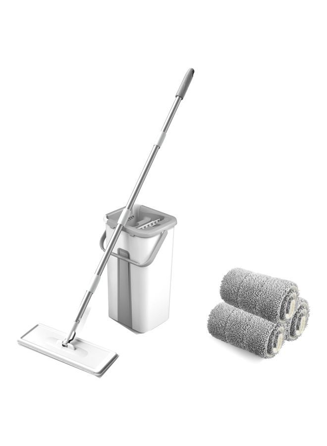 Microfiber Mop With Bucket Set Grey/White - Image 1