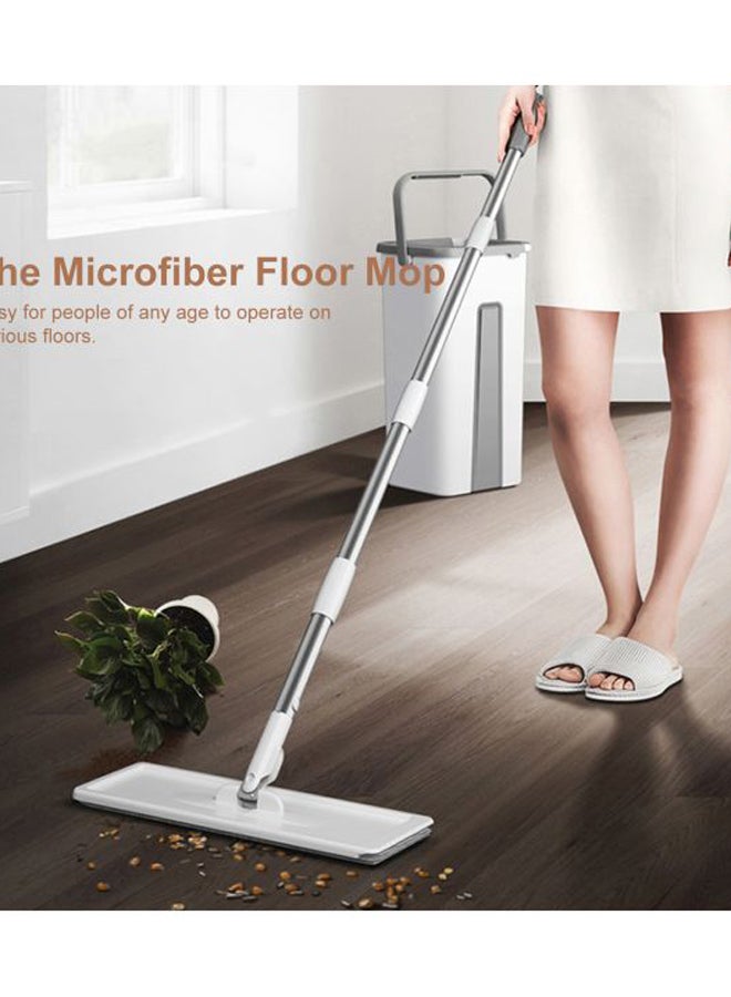 Microfiber Mop With Bucket Set Grey/White - Image 3