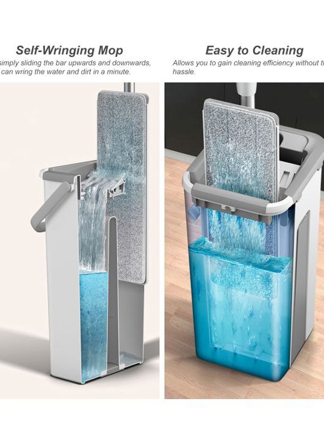 Microfiber Mop With Bucket Set Grey/White - Image 2