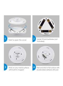 Generic 3-Piece Motion Sensor LED Light With Adhesive Pad Warm White 12x8x2cm  - Image 5