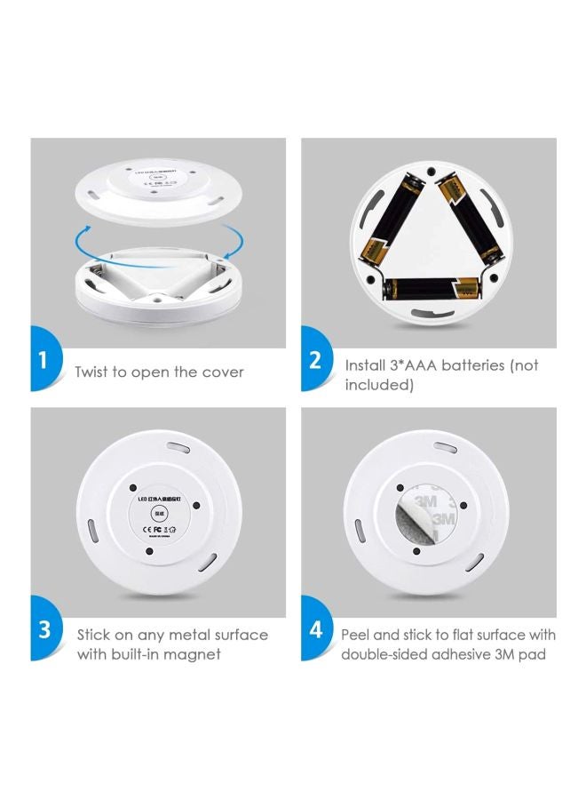 مجموعة من10 مصابيح مضيئة بجهاز استشعار للحركة مع لوحة لاصقة . أبيض دافئ 13x8x2سم - Image 5