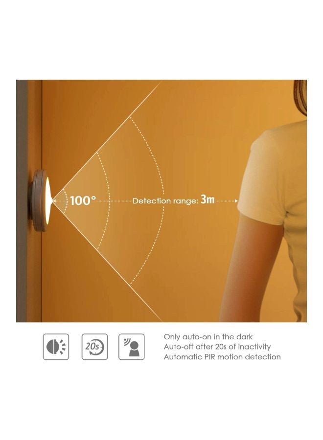 مجموعة من10 مصابيح مضيئة بجهاز استشعار للحركة مع لوحة لاصقة . أبيض دافئ 13x8x2سم - Image 4