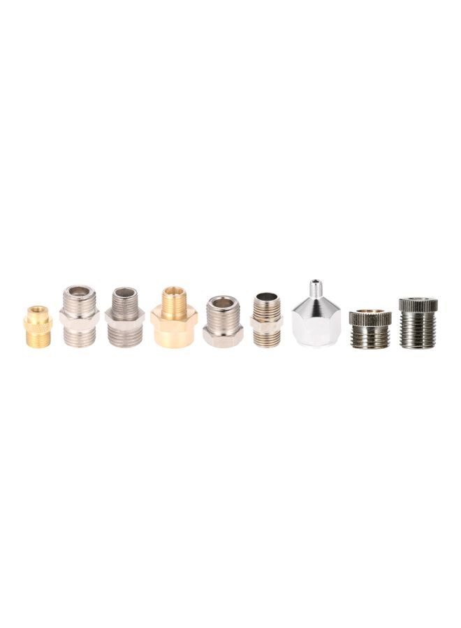 9-Piece Airbrush Adapter Set Silver/Gold  - Image 2