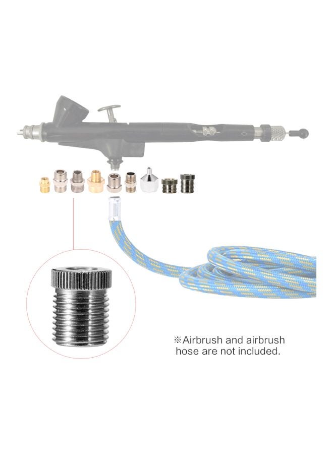 9-Piece Airbrush Adapter Set Silver/Gold  - Image 4
