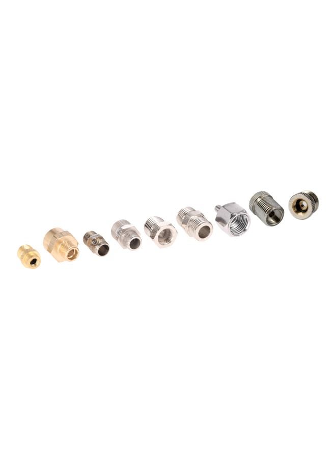 9-Piece Airbrush Adapter Set Silver/Gold  - Image 3