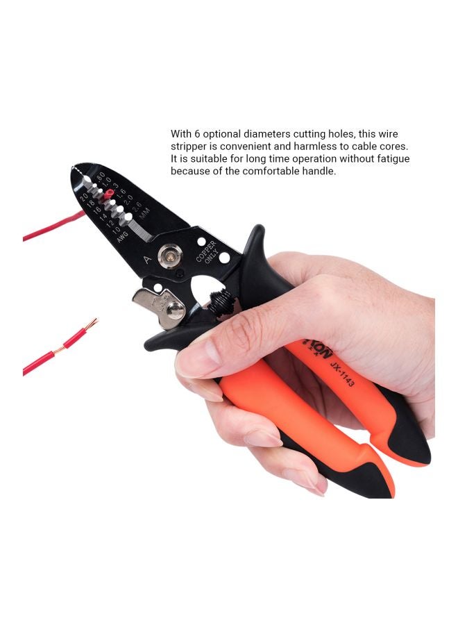 Paron 6-Hole Multifunctional Wire Stripper Orange/Black - Image 4