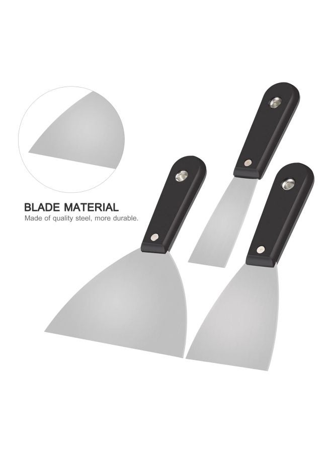 PENGGONG 8-Piece Portable Putty Knife Set Black/Silver - Image 5