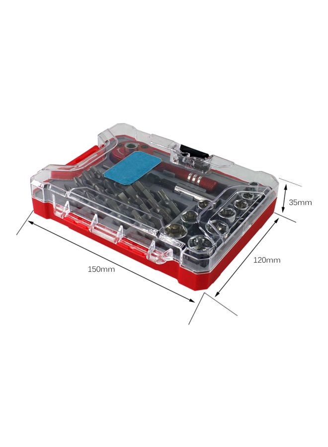 PENGGONG 28-Piece Ratcheting Screwdriver Set Red/Grey/Silver  - Image 4