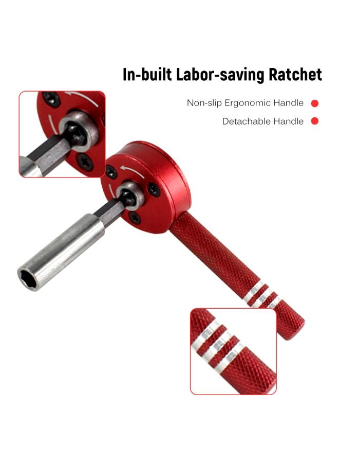 PENGGONG 28-Piece Ratcheting Screwdriver Set Red/Grey/Silver  - Image 5