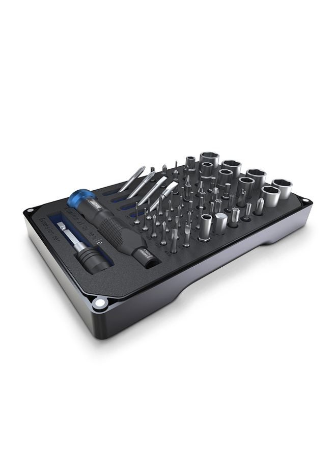 JAKEMY - 61-Piece Multifunctional Screwdriver Set Black/Silver/Blue - Image 1