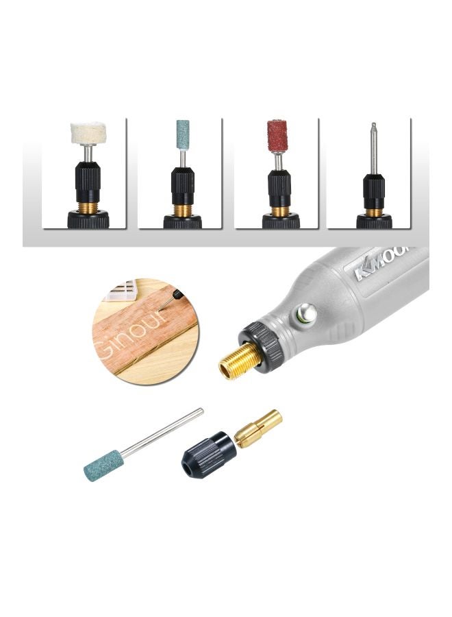 طقم مطحنة كهربائية مزودة بعدد 5 سرعات ووصلة USB مكون من 26 قطعة رمادي/أسود/وردي 21x5.5x7سم - v1597316220/N39679073A_4