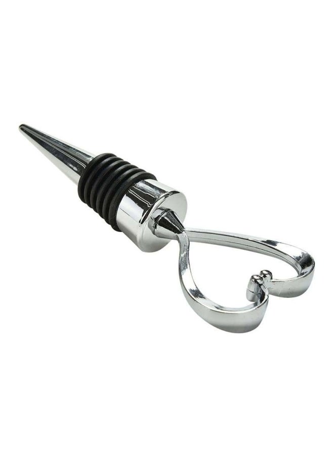 Heart Shaped Bottle Stopper Silver/Black 11x4cm  - Image 2