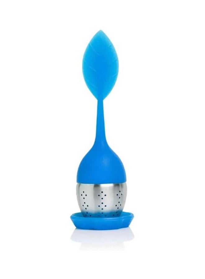 Leaf Shaped Tea Strainer Blue/Silver 15x5cm  - Image 2