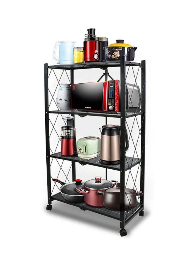 Generic - Foldable Storage Rack Metal Black 126x71x35cm - Image 1