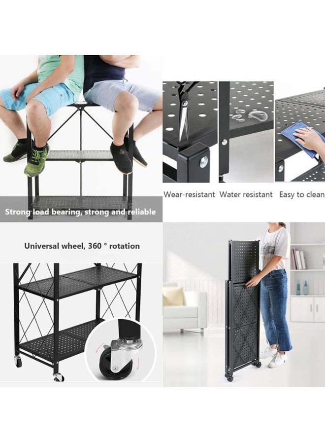 Generic - Foldable Storage Rack Metal Black 126x71x35cm - Image 1