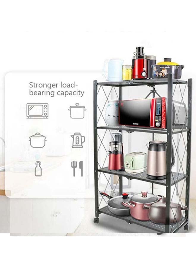 Generic - Foldable Storage Rack Metal Black 126x71x35cm - Image 1