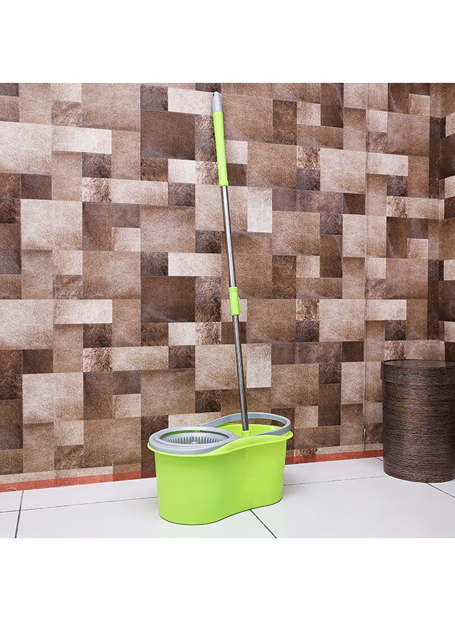 Royalford - 2-Piece 360 Degree Spin Mop With Bucket Set Green/Grey/Silver - Image 1