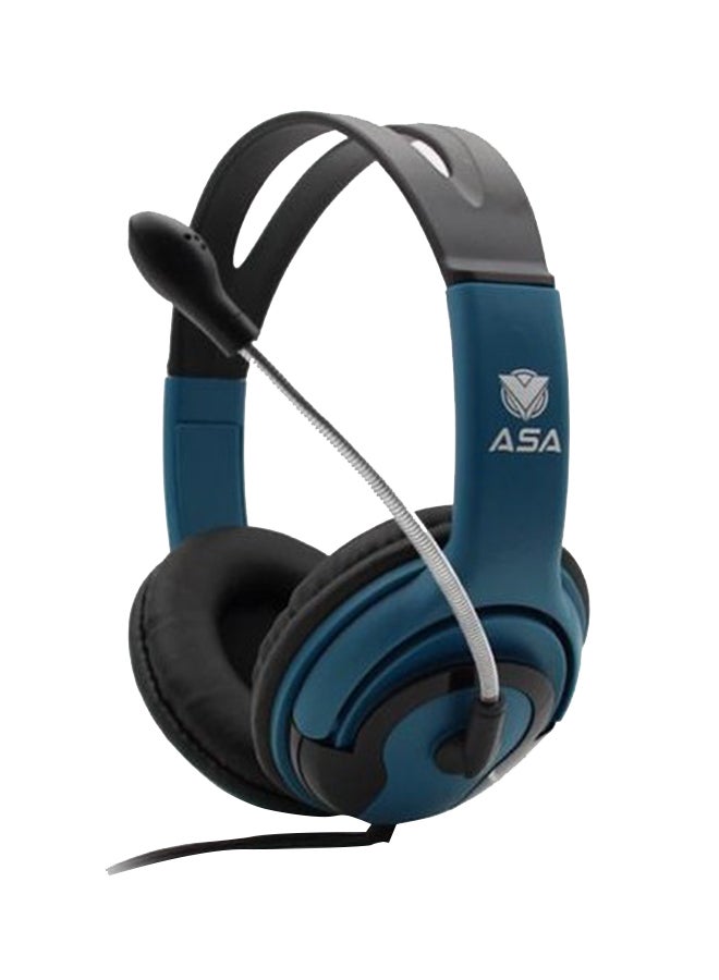 أيه أس أيه سماعة الألعاب مع ميكروفون أسود/أزرق - Image 1