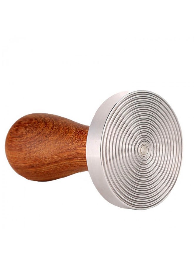 Espresso Tamper  With Wooden Handle Brown/Silver 51mm - Image 1