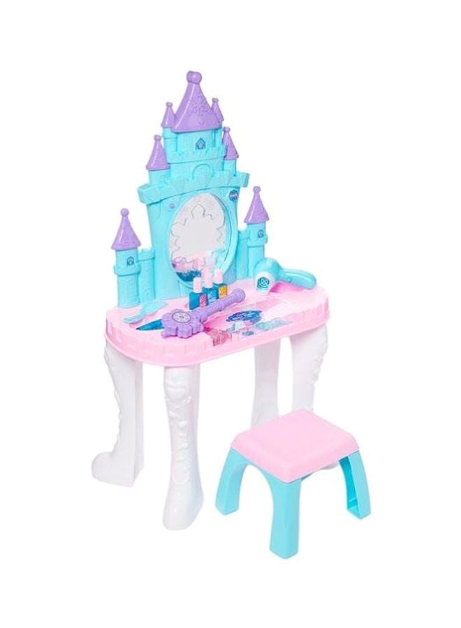 بوهوي منضدة زينة فانيتي للأطفال بتصميم قلعة ثلج 80x34.5x23سم - Image 1