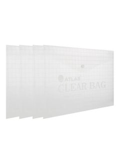 ATLAS Pack Of 4 Document Bag Clear 