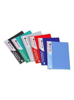 ATLAS Pack Of 6 A4 Display Pocket File Folder Blue/Green/Red 