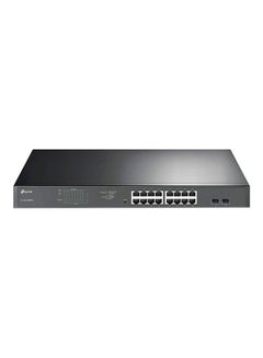 TP-LINK Switch 18-Port Gigabit Easy Smart Switch with 16-Port PoE+ (16*PoE+ Gigabit RJ45 Ports, 2*Gigabit Non-PoE RJ45 Ports, 2*Combo Gigabit SFP Slots) | TL-SG1218MPE Black  - Image 1