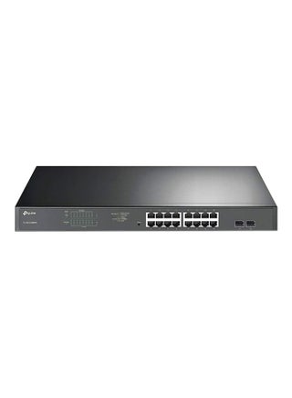 Switch 18-Port Gigabit Easy Smart Switch with 16-Port PoE+ (16*PoE+ Gigabit RJ45 Ports, 2*Gigabit Non-PoE RJ45 Ports, 2*Combo Gigabit SFP Slots) | TL-SG1218MPE Black - v1597328495/N39686420A_1