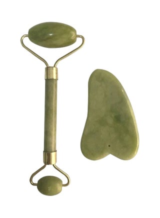 Facial Roller Massager With Guasha Board Green 15cm - v1597331443/N39677983A_1