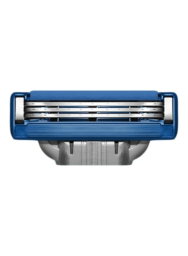 مجموعة شفرات الحلاقة ماش تربو 3 برأس قابل للاستبدال مكونة من قطعتين أزرق/رمادي/فضي One Size - Image 1