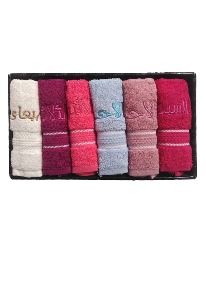 Banotex - 6-Piece Hand Towels Set Multicolour 30 x 30cm - Image 1