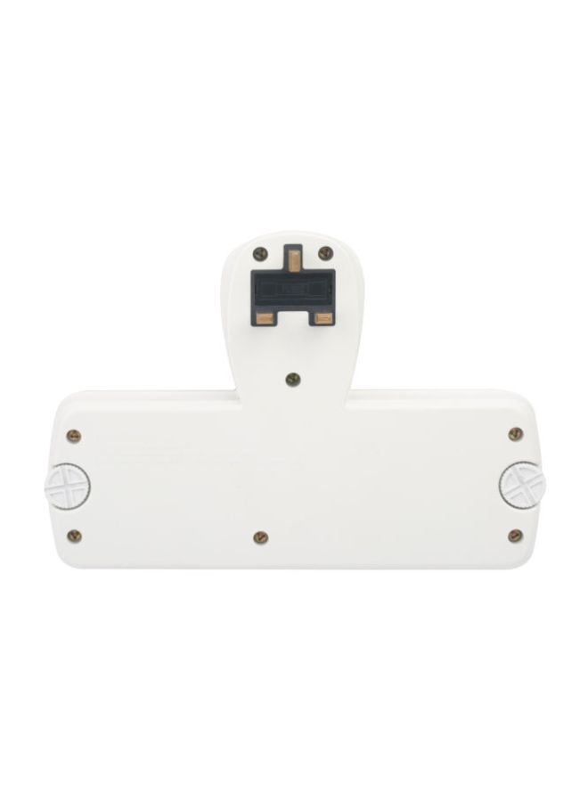 Terminator 3 Way Universal T-Socket Multi Adaptor With Individual Switches White/Green 27cm  - Image 3