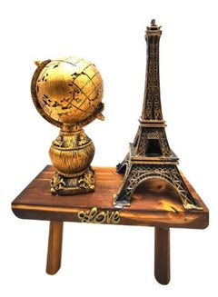 asmat Decorative Eiffel Tower With Globe Brown/Gold 20cm 