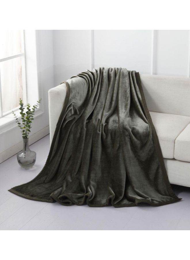 بطانية سرير بوليستر أخضر غامق 220x240سم
