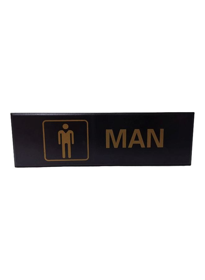 Generic Men Area Advisory Sign Board Black/Gold 