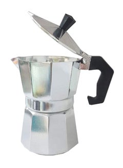 Generic Moka Pot Espresso Maker Silver/Black 7.4 x 14cm 