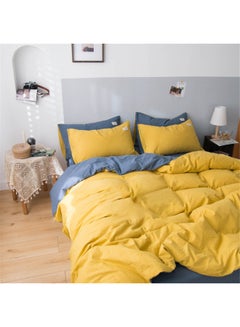 Generic 4-Piece Japanese-Style Bedding Set Combination Yellow/Blue 