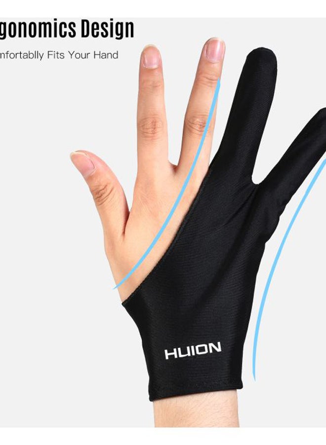 HUION Two-Finger Artist Drawing Gloves Black  - Image 3