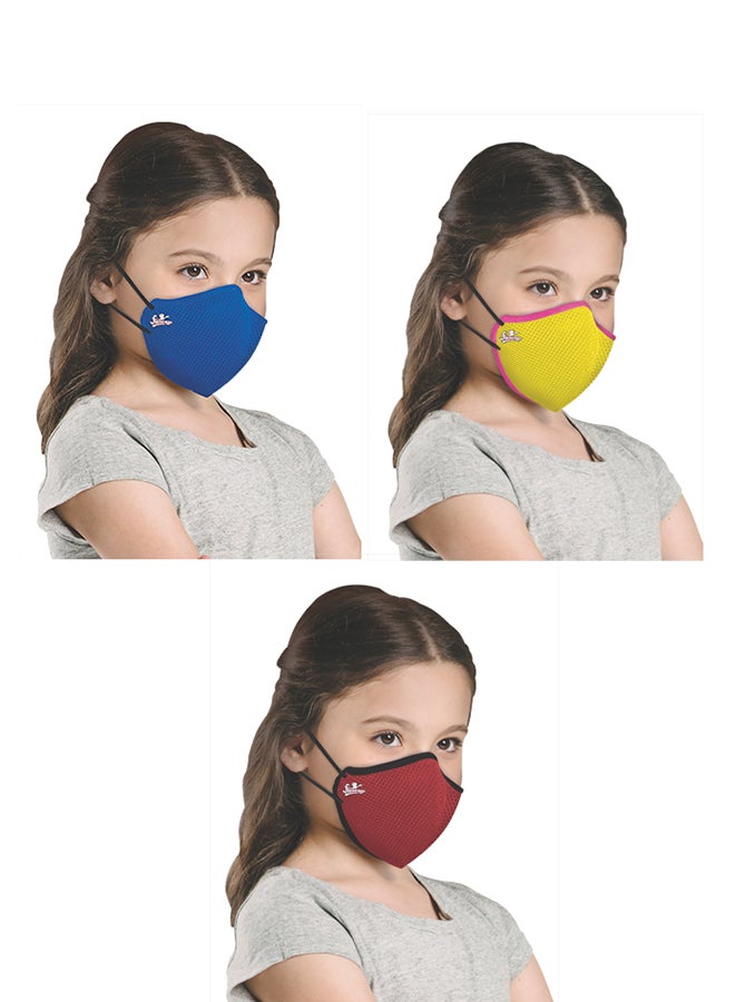 Flamingo Pack Of 3 Re-Usable FlamiMask Blue/Red/Yellow - Image 1