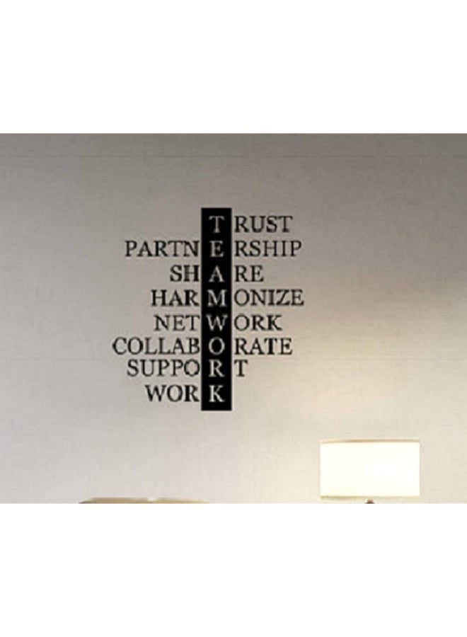 Spoil Your Wall Team Work Quote Self-Adhesive Decorative Wall Sticker Black 90 x 80cm