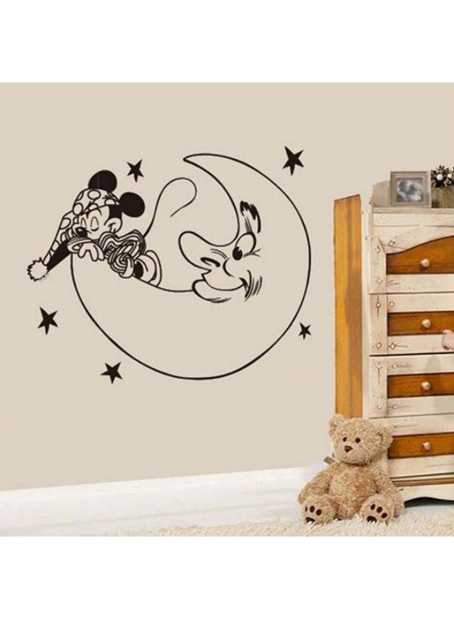 Sleepy Mickey Self-Adhesive Decorative Wall Sticker Black 116 x 52cm