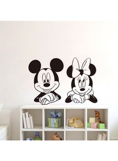 Mickey And Minnie Self-Adhesive Decorative Wall Sticker Black 60 x 90cm - v1597390504/N39707929A_1