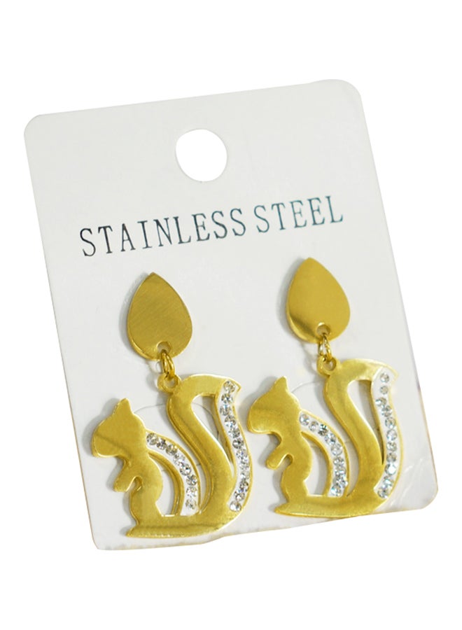 Stainless Steel Squirrel Shaped Earrings