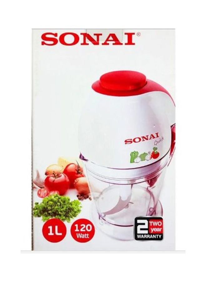 Sonai Quick Chopper, 350ml, 120 watts, 1 blade, featuring a pulse button and turbo speed, Red-MAR-500 1 L 120 W MAR-500 multicolour - v1597396735/N39757258A_2